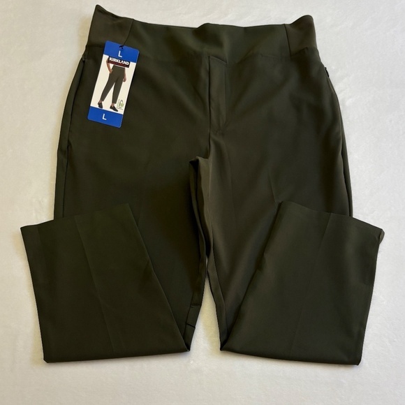 Kirkland Signature Ladies' Pull-On Ankle Pants, Side Zip Pockets Green Large NWT - Picture 5 of 15